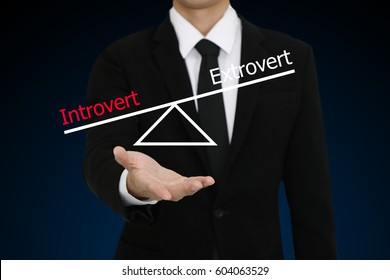 businessman presenti introvert and extrovert character - Shutterstock ID 604063529
