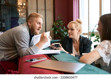 Businessman presenting his business plan to counterparts
