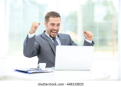 1,083 Excited business person front computer Images, Stock Photos ...