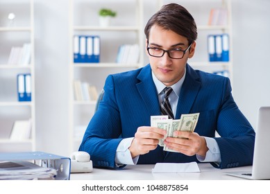 Businessman Receiving His Salary Bonus Stock Photo 1048875854 ...