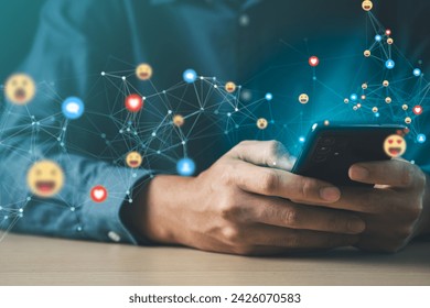 Businessman receiving multiple social media notifications on smartphone. social media concept. - Powered by Shutterstock