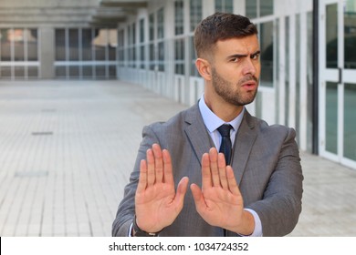 Businessman Rejecting An Inappropriate Proposal 