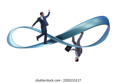 Businessman Running On The Endless Loop