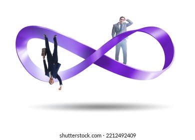 Businessman Running On The Endless Loop