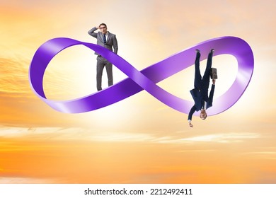 Businessman Running On The Endless Loop