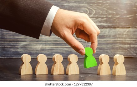 Businessman in search of new employees and specialists. The concept of personnel selection and management within the team. Dismissal and hiring people to work. Human Resource Management. - Shutterstock ID 1297312387