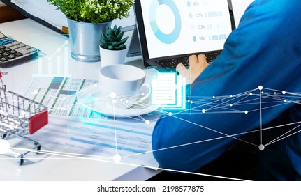 Businessman Searching And Verifying The Correctness Of Document Information.,Management Of Financial System Management And Customer Information