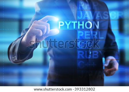 Businessman select Python.