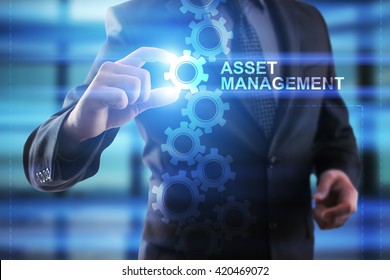 Businessman selecting Asset management.