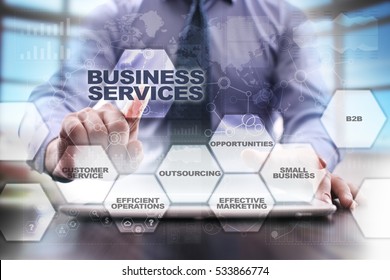 Businessman Selecting Business Services Concept.