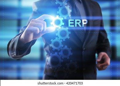 Businessman Selecting ERP.