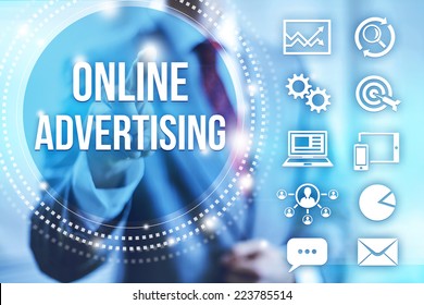 Businessman Selecting Online Internet Advertising