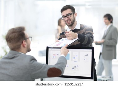 Businessman Sends The Employee A Financial Document A