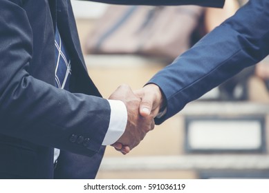 Businessman Shake Hand Deal With Trustworthy Dependable Truthful. People Inspiring Handshake Greeting Business World. Trustworthy Trust Believe In Truth And Ability. Shake Hand Success Deal Concept.