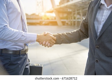 Businessman Shaking Hands Before Start Up New Project For Small Business Partner. Business Concept.