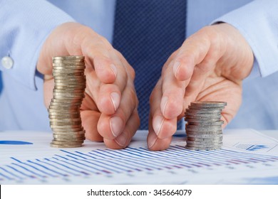 Businessman Sharing Profit, Closeup Shot