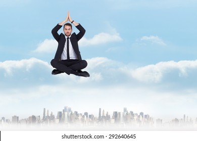 Businessman Sitting Lotus Pose Hands Together Stock Photo 292640645 ...