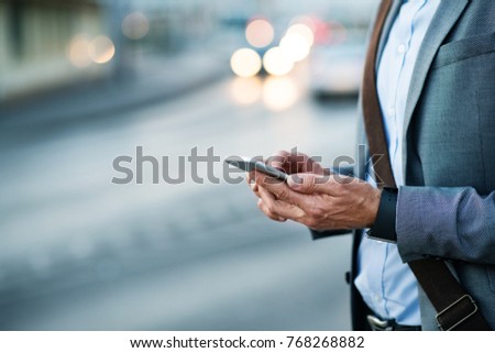 Similar – Unrecognizable traveler standing on volcano in Tenerife