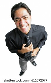 Businessman Smiling At Camera, High Angle View