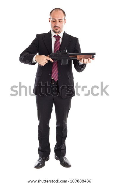 Businessman Standing Holding Shotgun Stock Photo 109888436 | Shutterstock