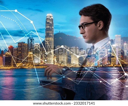 Businessman in stock trading concept [[stock_photo]] © 