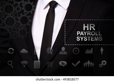 Businessman In The Suit Close. Text 