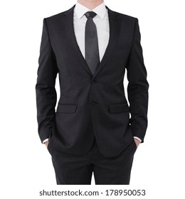 Businessman Suit Holds Hands Pockets Stock Photo 178950053 