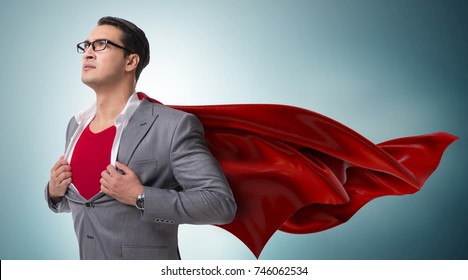 Businessman in superhero concept with red cover - Powered by Shutterstock