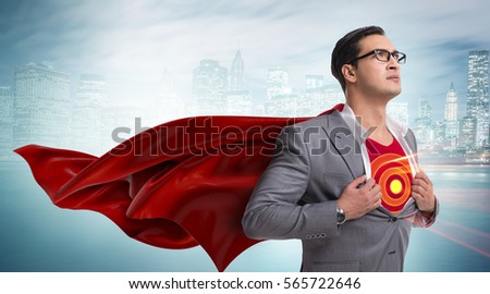 Businessman in superhero concept with red cover