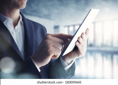 Businessman With Tablet Computer