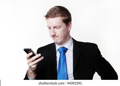 Businessman Taking A Call And He's Looks Like He Not Sure About Something