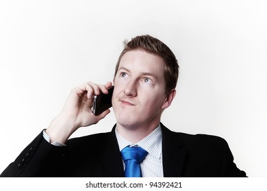 Businessman Taking A Call And He's Looks Like He Not Sure About Something