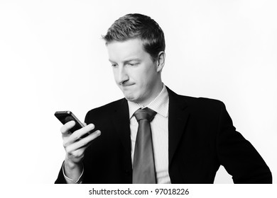 Businessman Taking A Call And He's Looks Like He Not Sure About Something