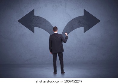 Businessman Taking Decision While Looking Arrows Stock Photo (Edit Now ...