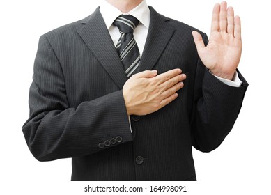 Businessman Taking Oath