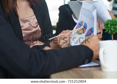 businessman talking about business plan progress stock photo edit