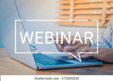 Businessman and team work using a Laptop Computer with Webinar E-business Browsing Connection and cloud online technology webcast concept, business concept - Shutterstock ID 1713053233