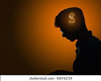 Businessman Thinking About Money In Business Concept