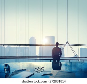 Businessman Thinking Aspirations Goals Contemplating Concept - Powered by Shutterstock