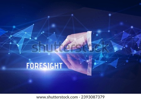 Businessman touching huge screen concept concept