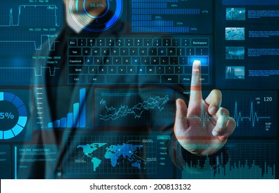 Businessman Touching Technology Screen