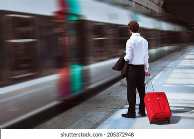 businessman at the train station