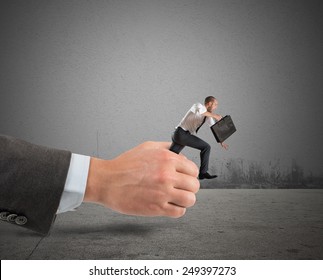 Businessman Trying To Get Away From Work