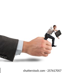 Businessman Trying To Get Away From Work