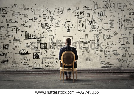 Businessman trying to solve problems