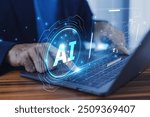 Businessman use Artificial Intelligence AI rapidly advancing technology of the future that will play a crucial role in every aspect of daily life.