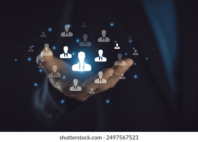 businessman uses AI technology for customer management to personalize interactions, predict customer needs, enhance satisfaction, streamline support processes, and improve overall customer experience.