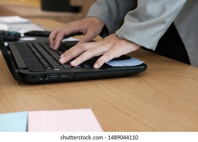 businessman using computer. startup man working with laptop at office.