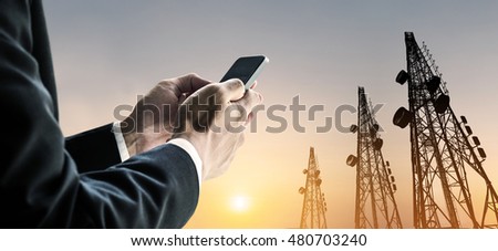 Similar – Image, Stock Photo TV antenna and panoramic view over the historic city center of Granada in Andalusia at sunset