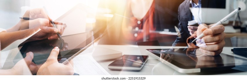 Businessman using mobile smart phone. Business global internet connection application technology and digital marketing, Financial and banking, Digital link tech, big data. - Shutterstock ID 2251915329